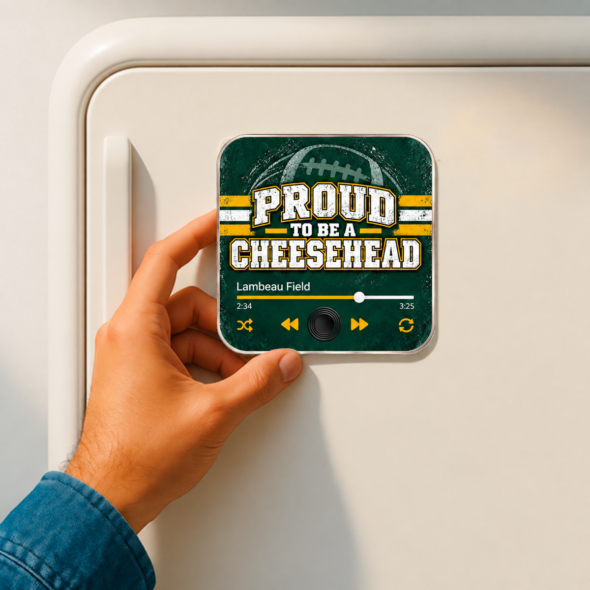 Green bay Football Musical Magnet - Proud to be a Cheesehead