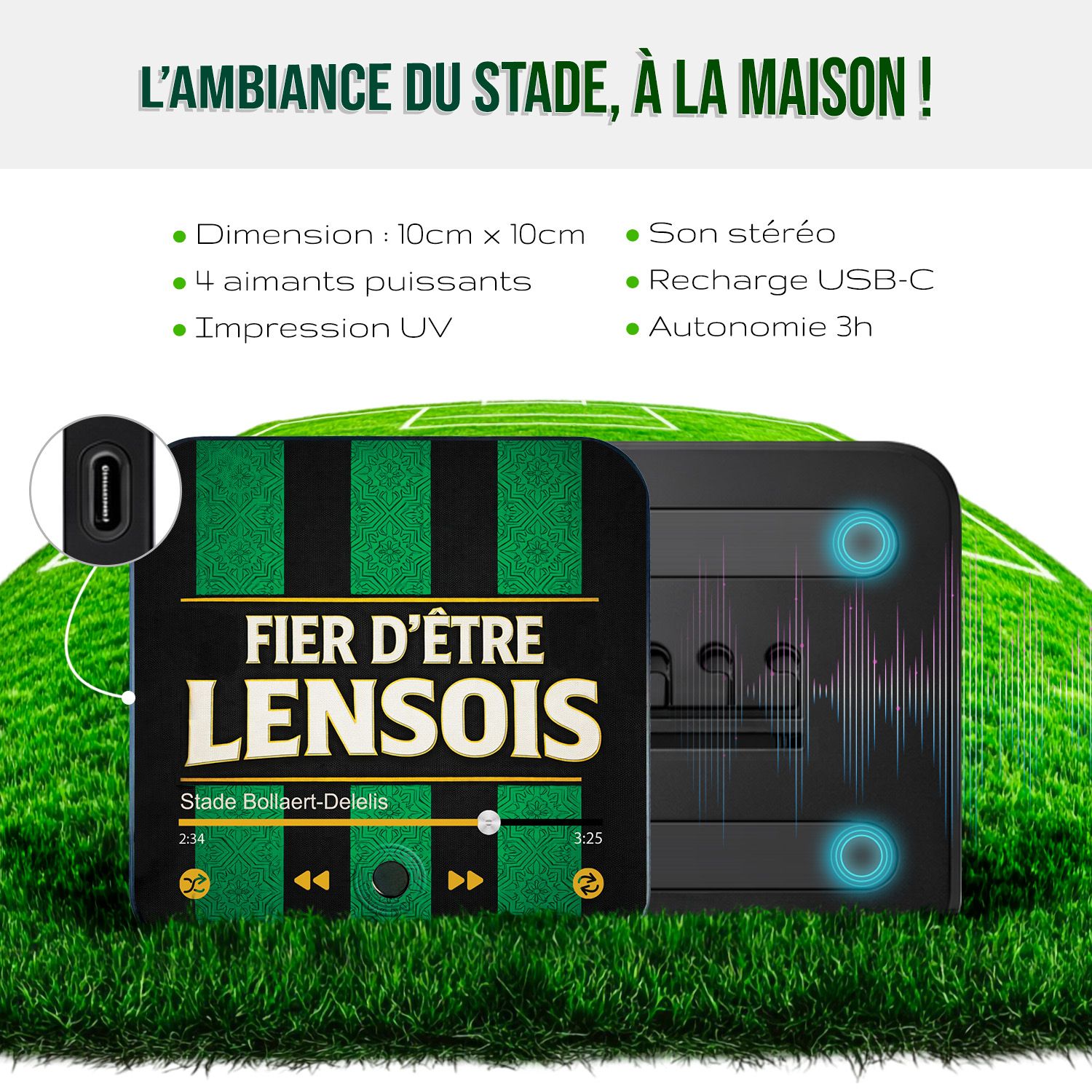 Magnet musical Lens "Fier d'être Lensois"