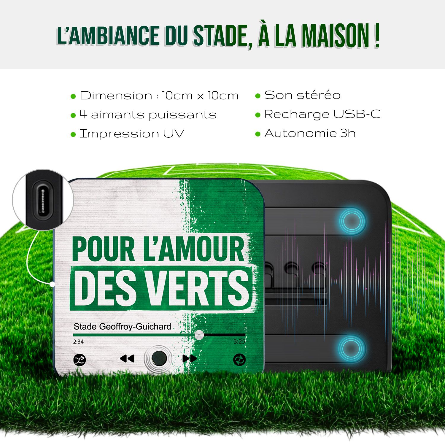 Magnet musical St Etienne "Pour l'amour des verts"