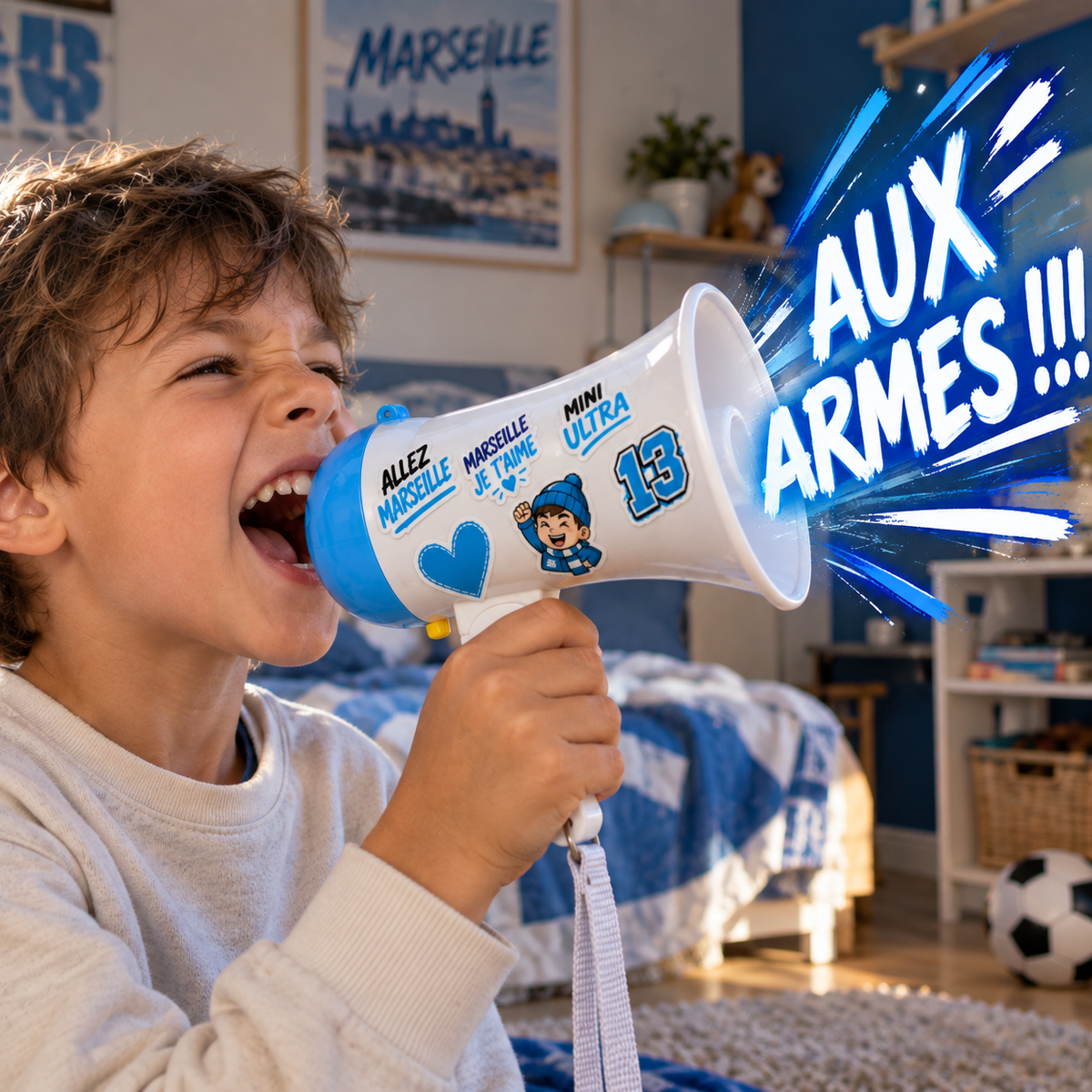 Mini Mégaphone de supporter Marseille