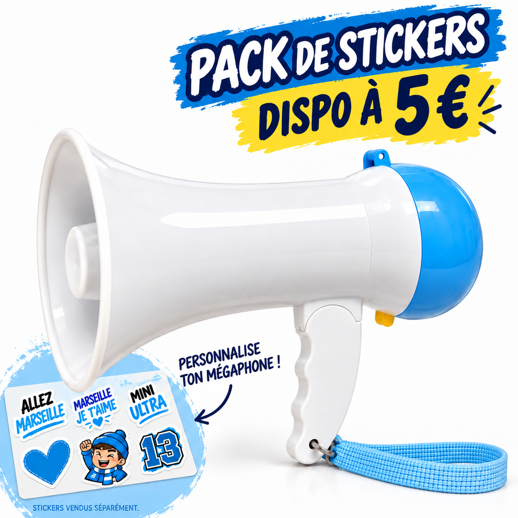 Mini Mégaphone de supporter Marseille