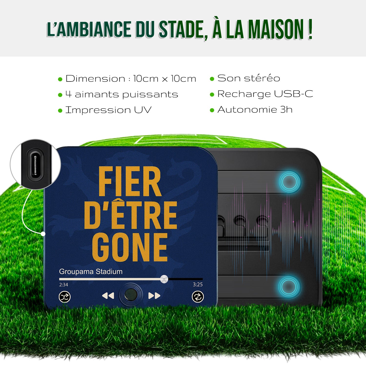 Magnet musical Olympique Lyonnais "Fier d'être Gone"