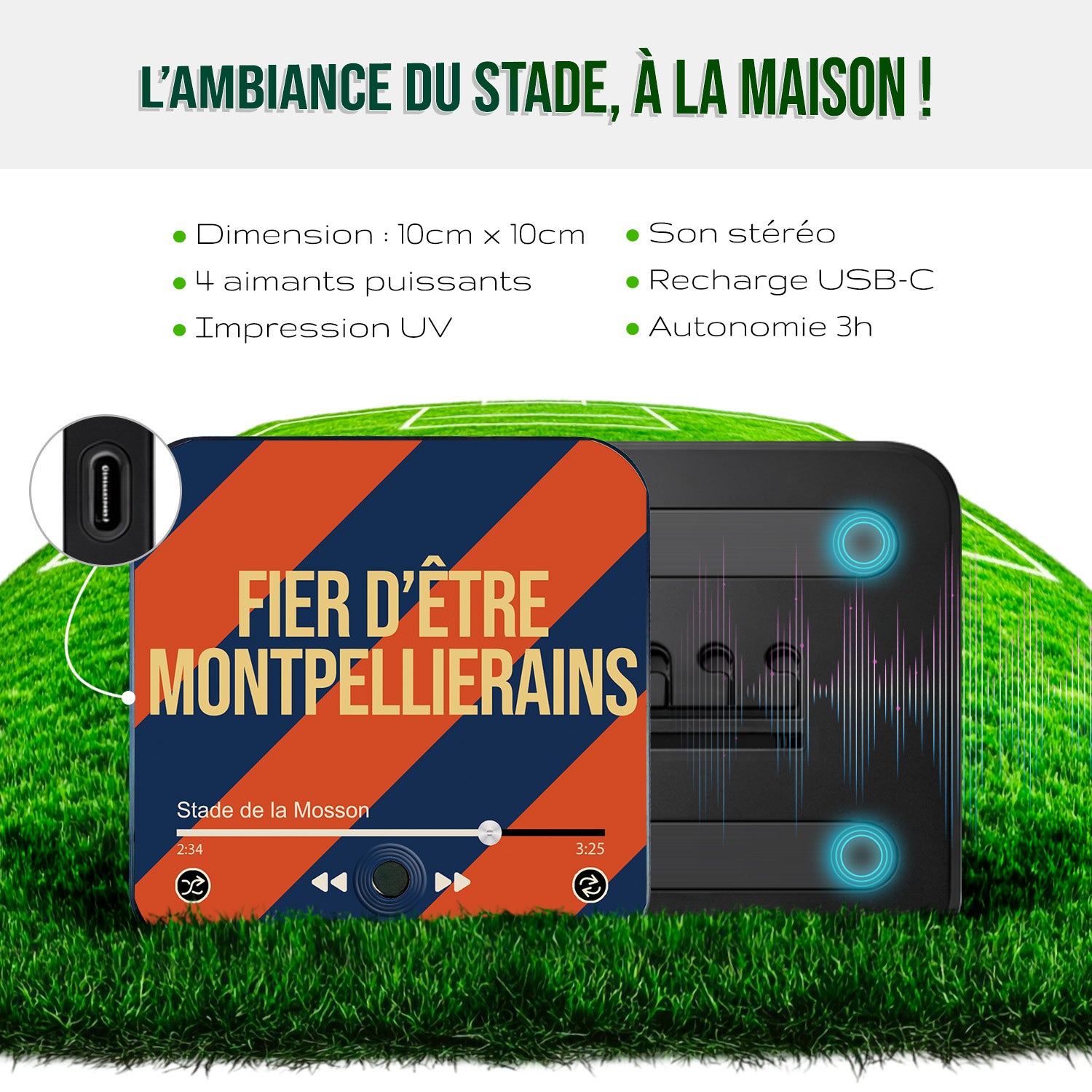 Imán musical Montpellier Hérault “Orgulloso de ser de Montpellier V2”