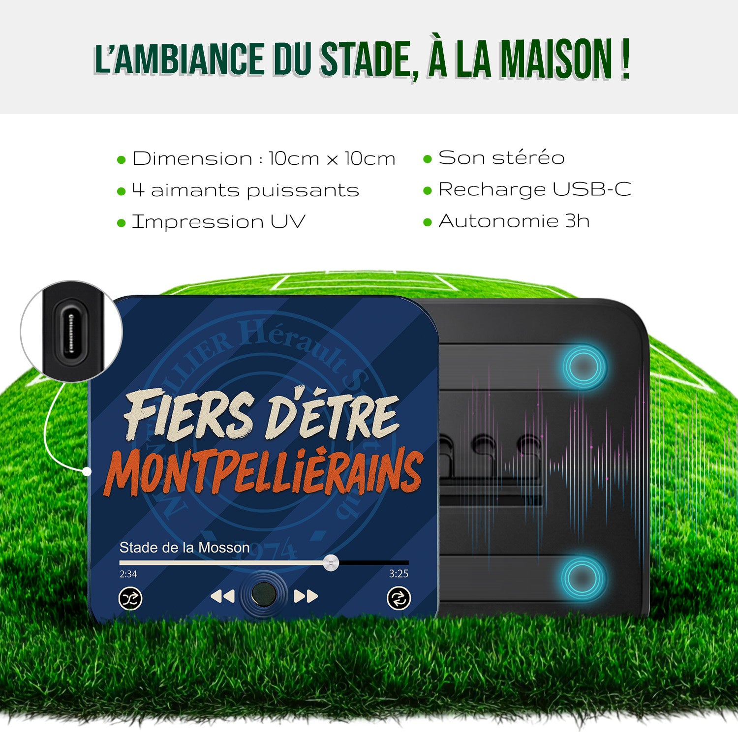 Imán musical Montpellier Hérault “Orgulloso de ser de Montpellier”