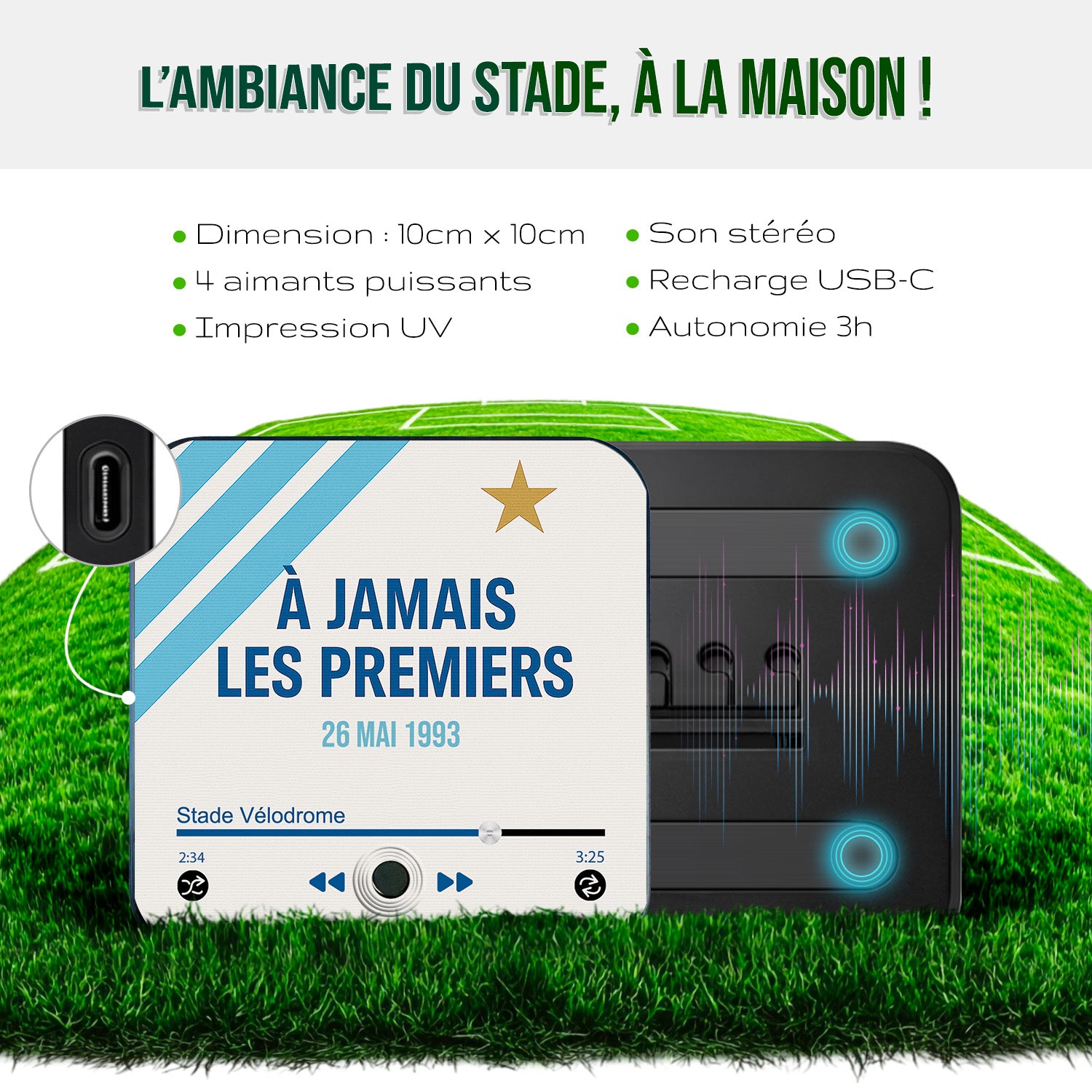 Magnet musical Olympique de Marseille "A jamais les premiers"