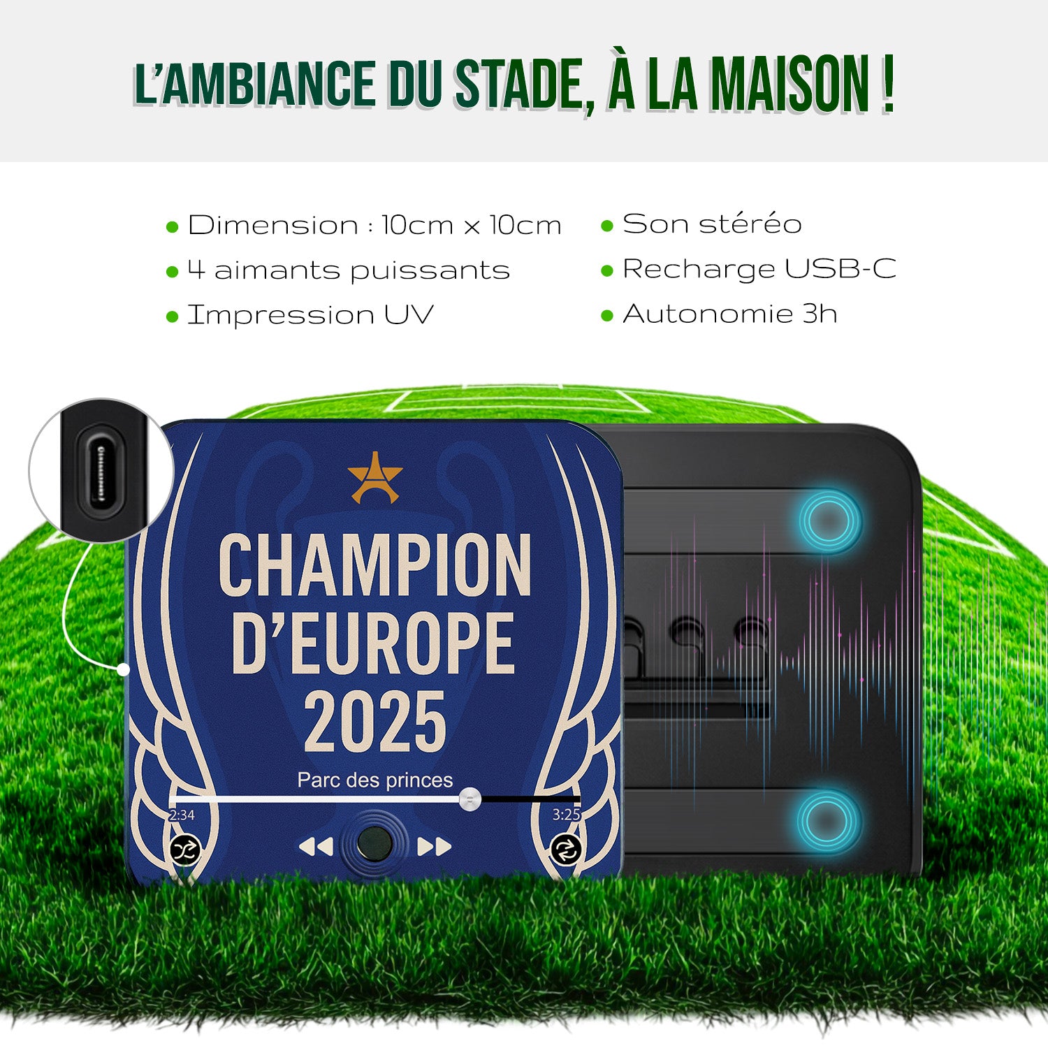 Magnet musical Paris Saint Germain "Champion d'Europe"